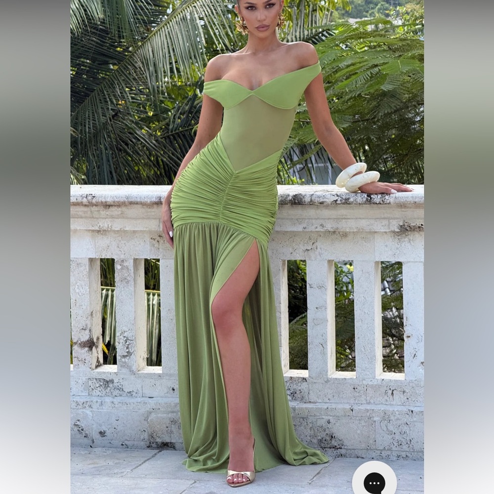 Babyboo ALAIA MAXI DRESS - OLIVE GREEN XS